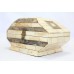 Antique Trinket Box Handicraft Handmade Natural Camel Bone on Wood Home Decor C